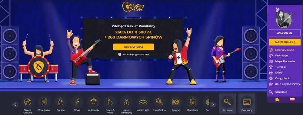 Rolling Slots Casino online strona glowna